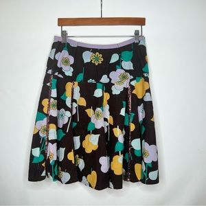 VINTAGE A & K DESIGNS PARIS ABSTRACT CORDUROY SEQUIN MIDI SKIRT MEDIUM FLORAL